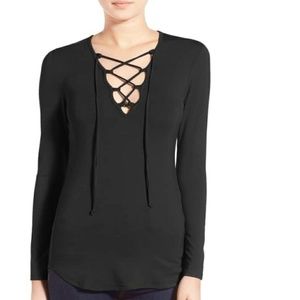 Lace-Up Long Sleeve Top